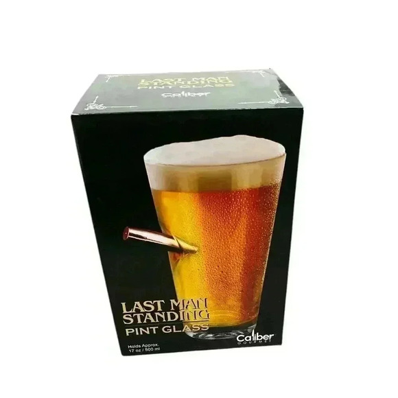 Last Man Standing Embedded Bulley 17oz Pint Glass NEW in Box - Picture 5 of 7